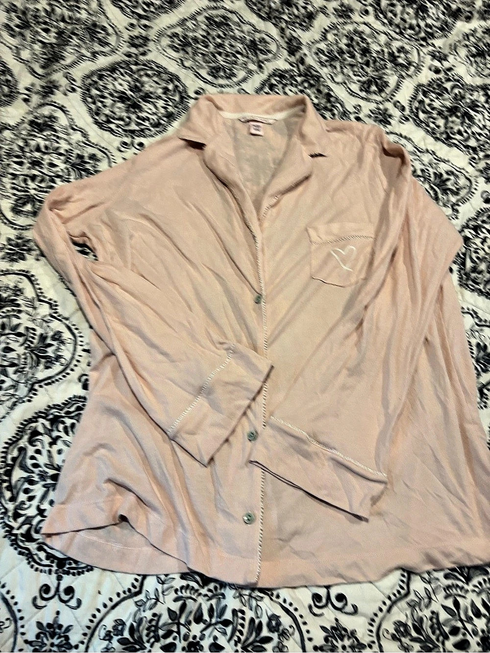 Victoria's Secret night Front Shirt Pink Size XL